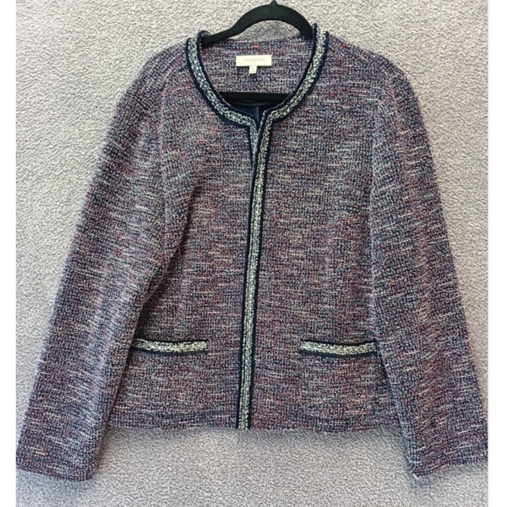 Talbots Tweed Jacket XL‎ Women Classic Preppy Parisian Blazer